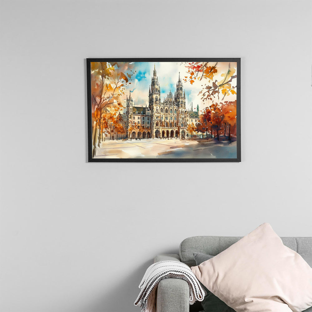 Munich watercolor poster Wall Art Munich Wall Hanging Home Décor Munich Gift Art Lovers Germany Wall Art