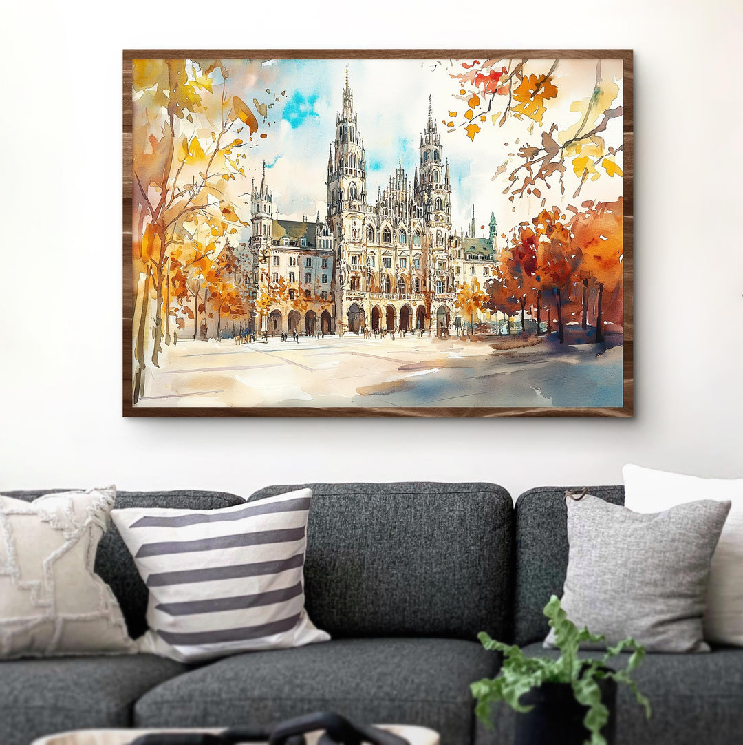 Munich watercolor poster Wall Art Munich Wall Hanging Home Décor Munich Gift Art Lovers Germany Wall Art