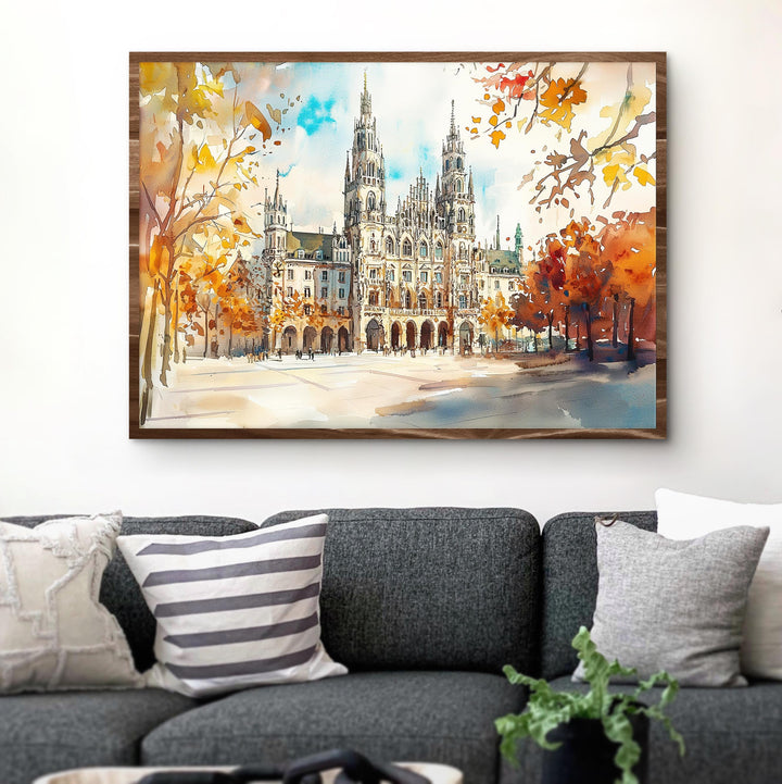 Munich watercolor poster Wall Art Munich Wall Hanging Home Décor Munich Gift Art Lovers Germany Wall Art