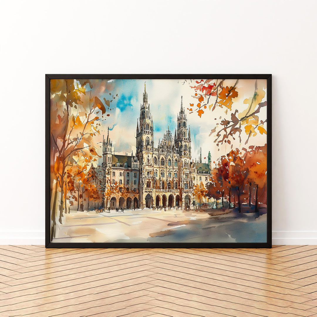 Munich watercolor poster Wall Art Munich Wall Hanging Home Décor Munich Gift Art Lovers Germany Wall Art