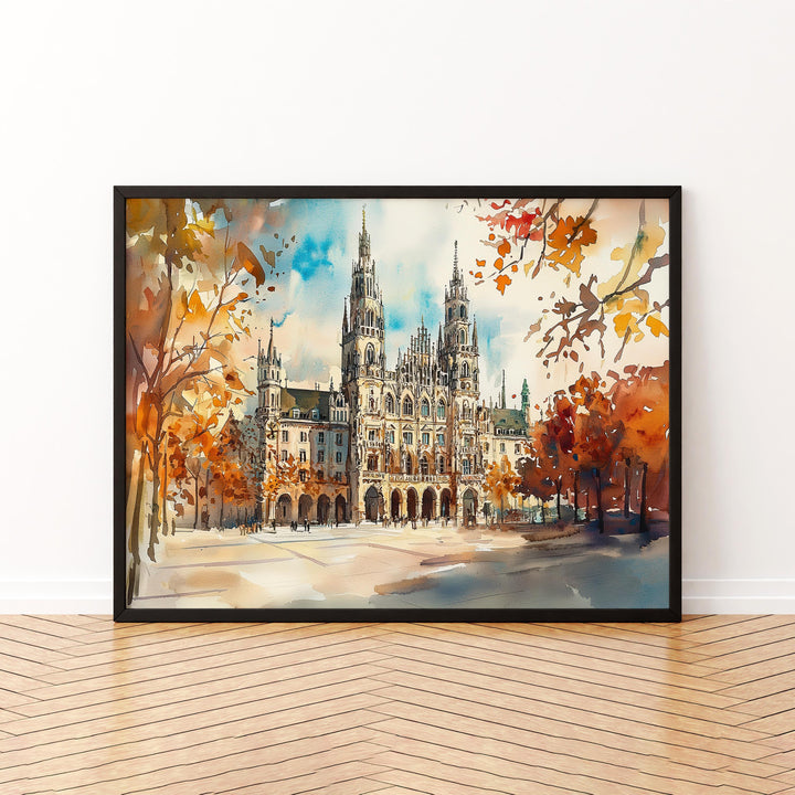 Munich watercolor poster Wall Art Munich Wall Hanging Home Décor Munich Gift Art Lovers Germany Wall Art