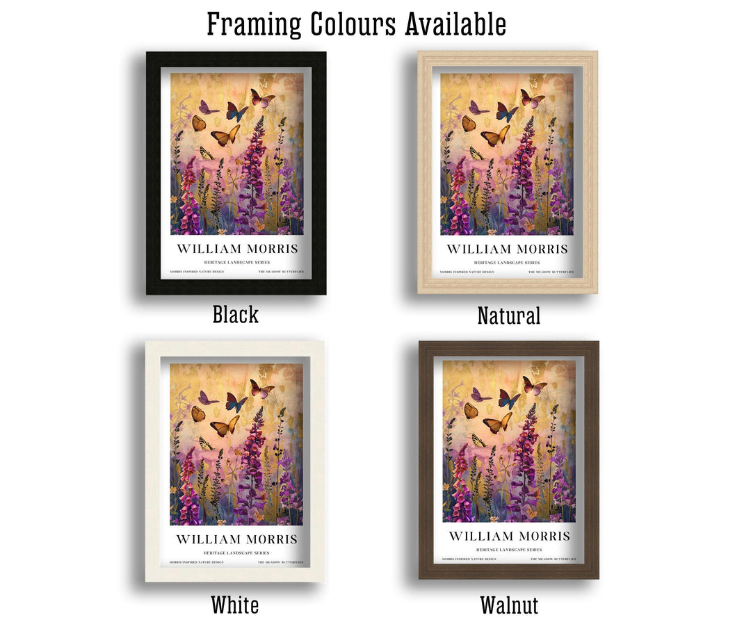 William Morris Meadow Butterflies Poster Vintage Botanical Wall Art Classic Nature Print Elegant Floral Decor Timeless Artwork for Home