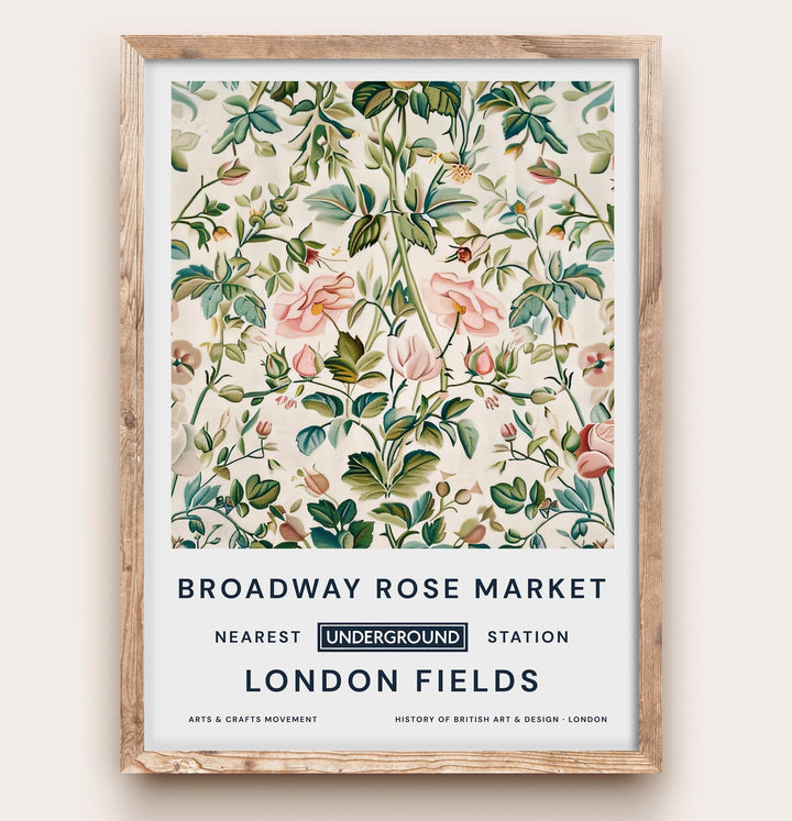 William Morris Broadway Rose Market Poster Vintage Floral Wall Art Classic Botanical Print Elegant Nature Decor Timeless Artwork for Home