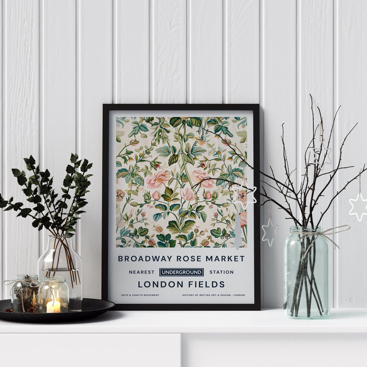 William Morris Broadway Rose Market Poster Vintage Floral Wall Art Classic Botanical Print Elegant Nature Decor Timeless Artwork for Home