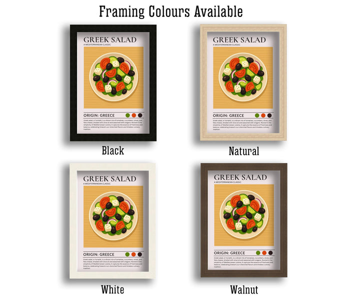 Greek Salad Kitchen Print Mediterranean Food Poster Vintage Culinary Art Kitchen Wall Art Greek Cuisine Decor Dining Room Artwork