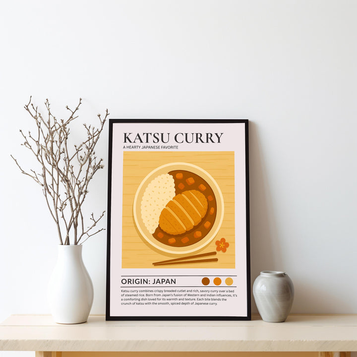 Katsu Curry Kitchen Print Japanese Food Poster Vintage Culinary Art Kitchen Wall Art Asian Cuisine Decor Dining Room Chef Artwork