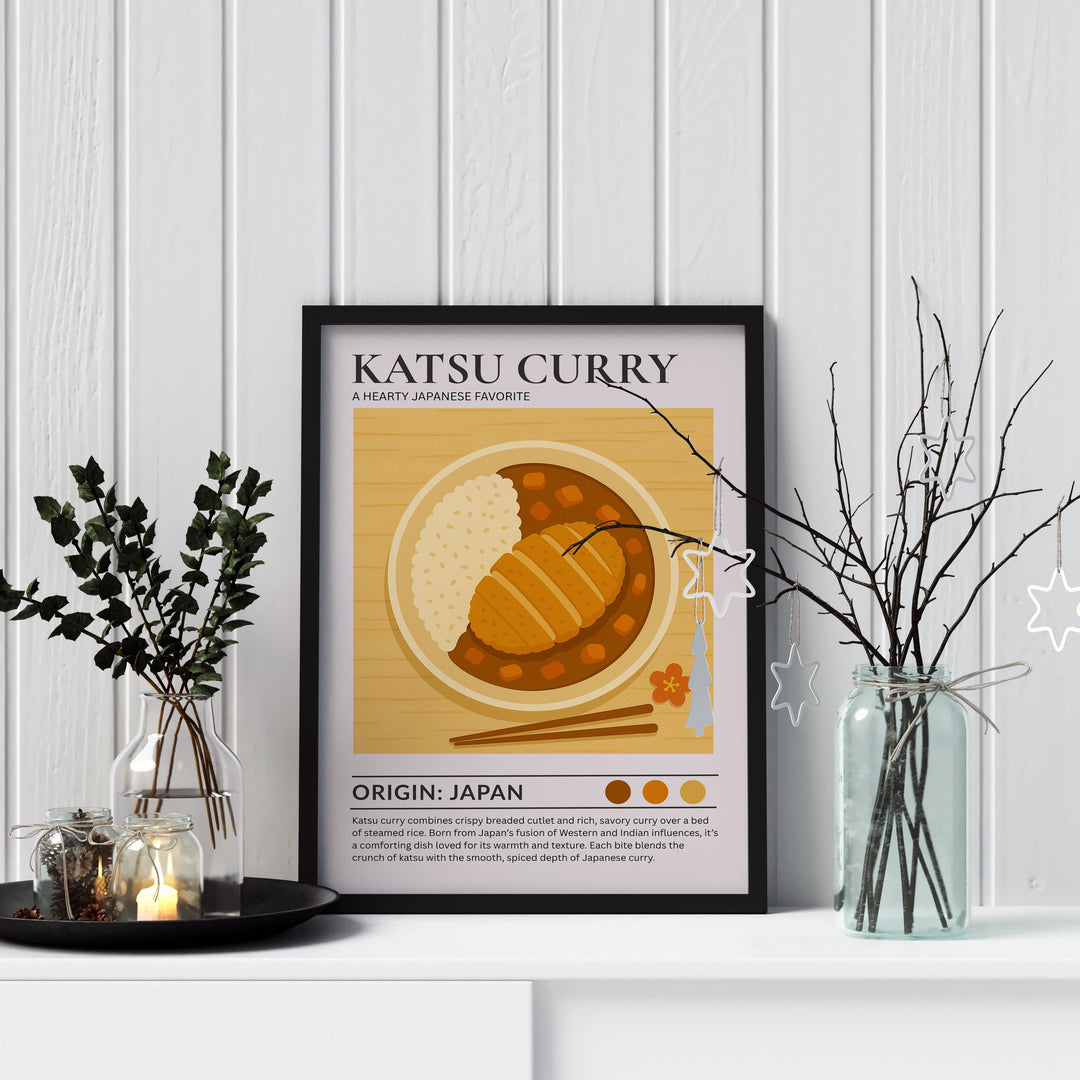 Katsu Curry Kitchen Print Japanese Food Poster Vintage Culinary Art Kitchen Wall Art Asian Cuisine Decor Dining Room Chef Artwork