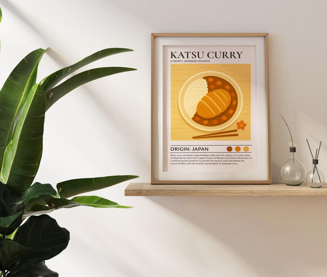 Katsu Curry Kitchen Print Japanese Food Poster Vintage Culinary Art Kitchen Wall Art Asian Cuisine Decor Dining Room Chef Artwork