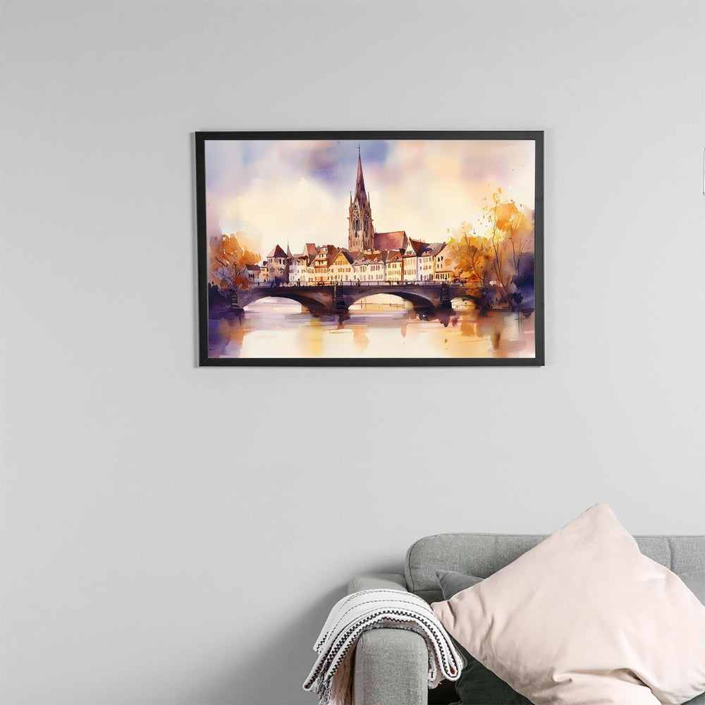 Stuttgart watercolor poster Wall Art Stuttgart Wall Hanging Home Décor Stuttgart Gift Art Lovers Germany Wall Art