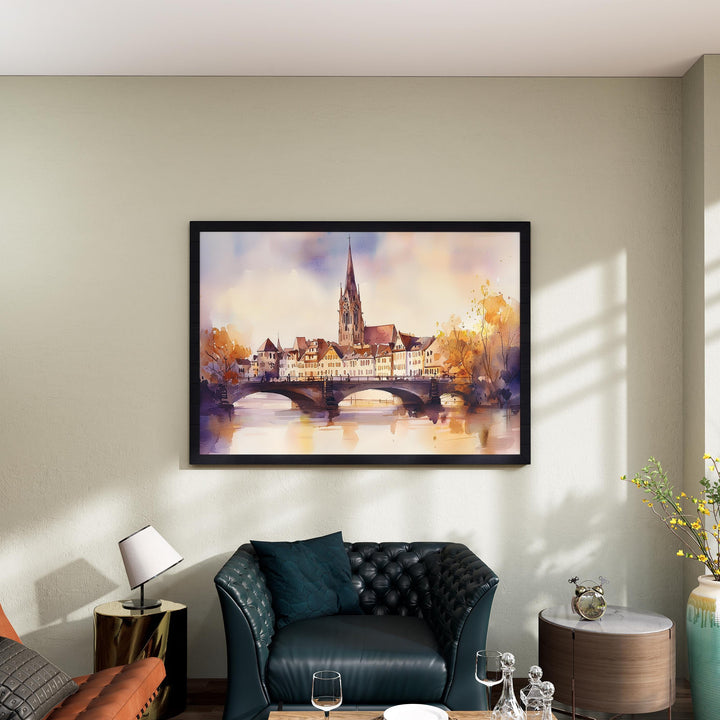 Stuttgart watercolor poster Wall Art Stuttgart Wall Hanging Home Décor Stuttgart Gift Art Lovers Germany Wall Art