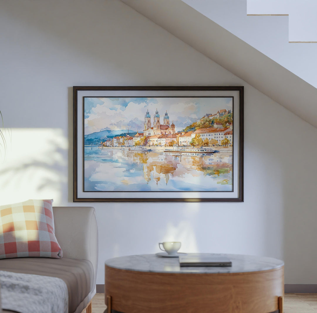 Passau watercolor poster Wall Art Passau Wall Hanging Home Décor Passau Gift Art Lovers Germany Wall Art