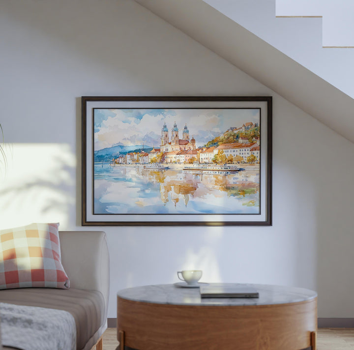 Passau watercolor poster Wall Art Passau Wall Hanging Home Décor Passau Gift Art Lovers Germany Wall Art