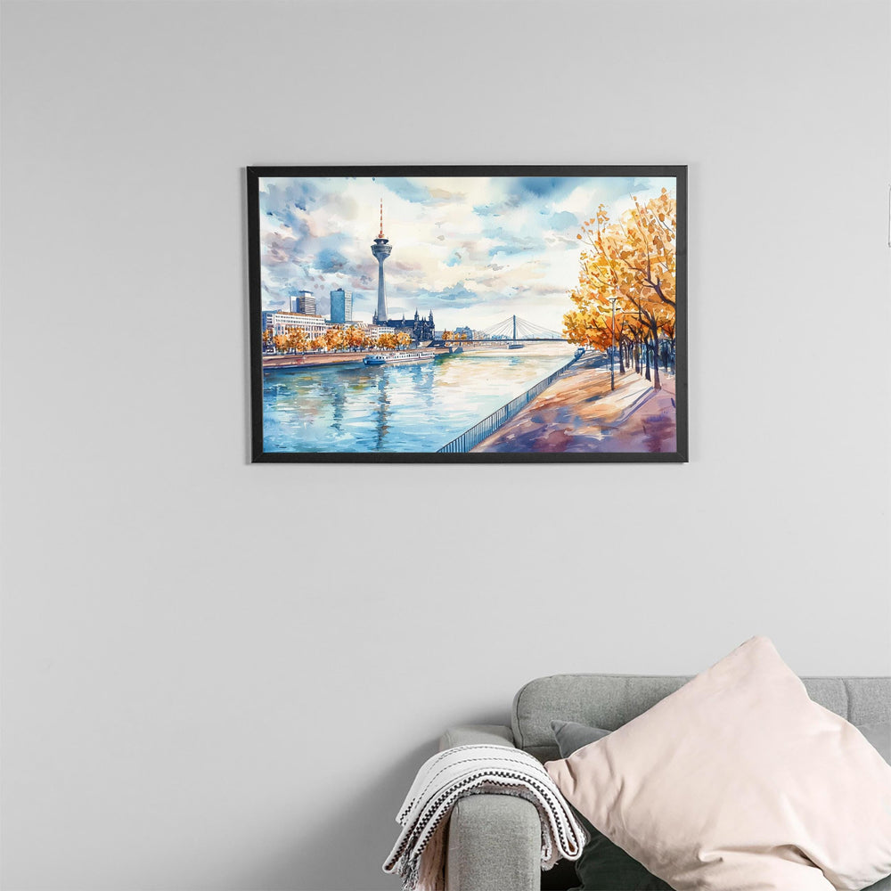 Dusseldorf watercolor poster Wall Art Dusseldorf Wall Hanging Home Décor Dusseldorf Gift Art Lovers Germany Wall Art