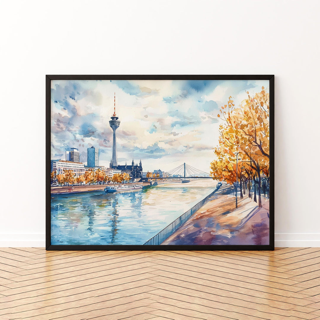 Dusseldorf watercolor poster Wall Art Dusseldorf Wall Hanging Home Décor Dusseldorf Gift Art Lovers Germany Wall Art