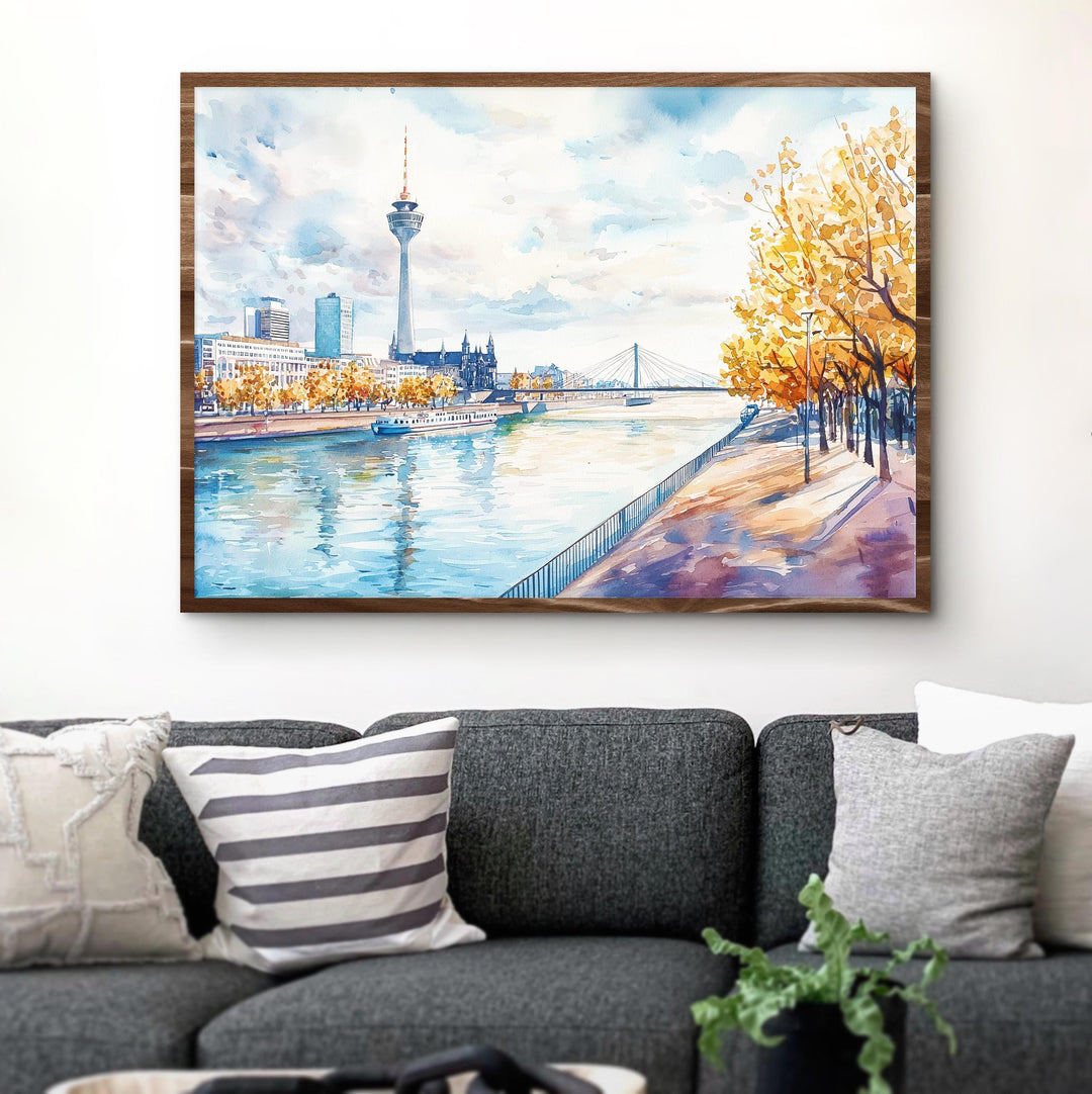 Dusseldorf watercolor poster Wall Art Dusseldorf Wall Hanging Home Décor Dusseldorf Gift Art Lovers Germany Wall Art