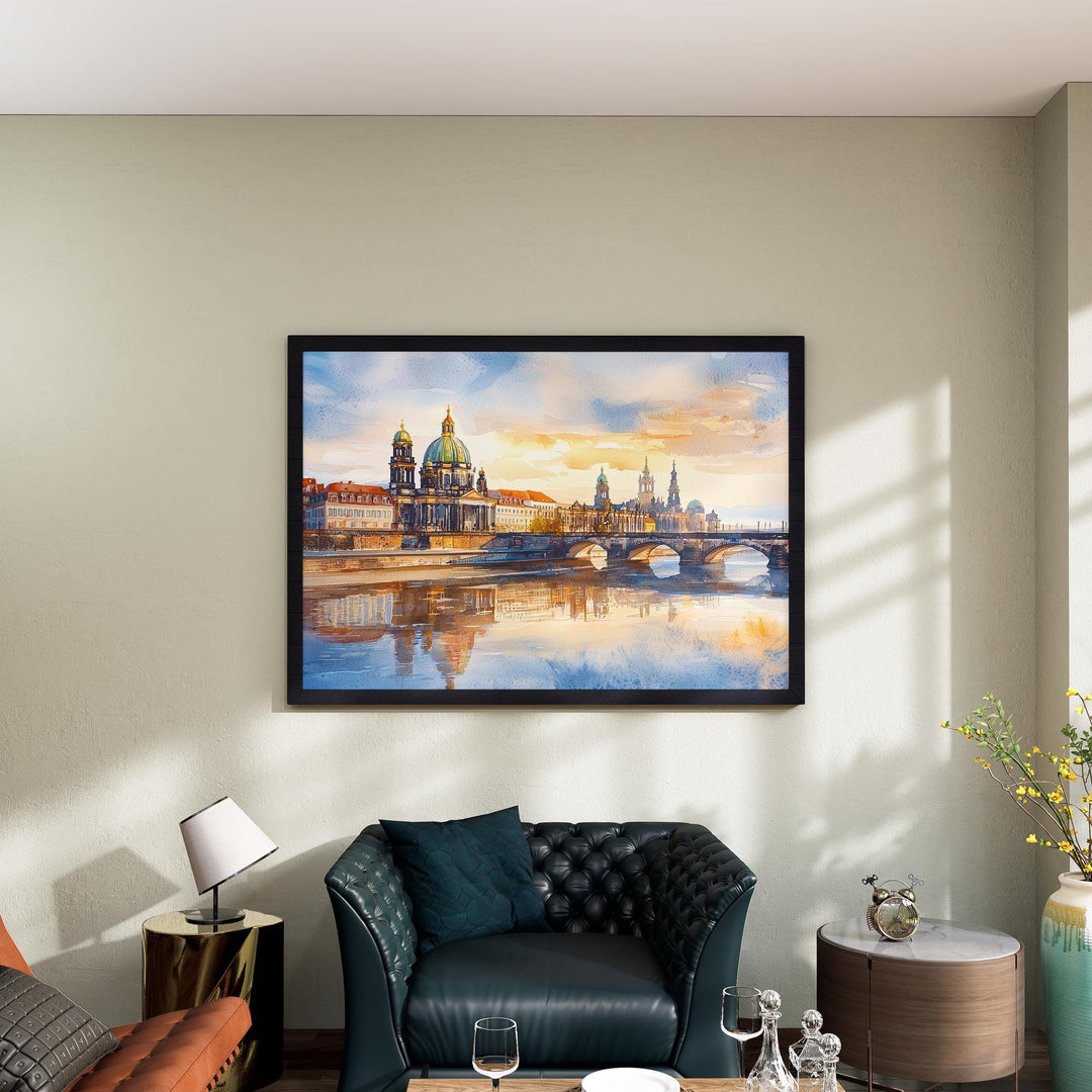 Dresden watercolor poster Wall Art Dresden Wall Hanging Home Décor Dresden Gift Art Lovers Germany Wall Art