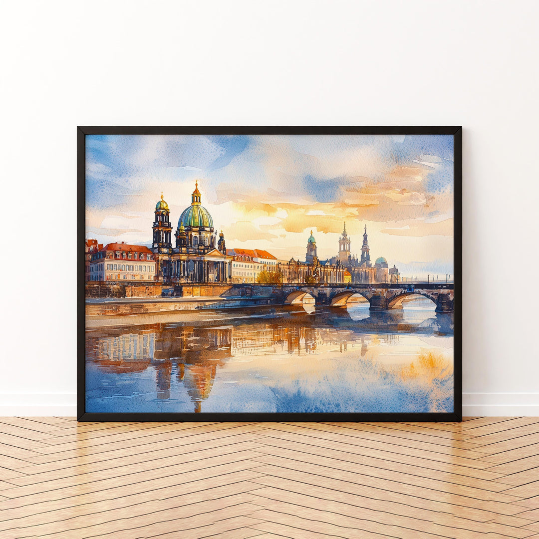 Dresden watercolor poster Wall Art Dresden Wall Hanging Home Décor Dresden Gift Art Lovers Germany Wall Art