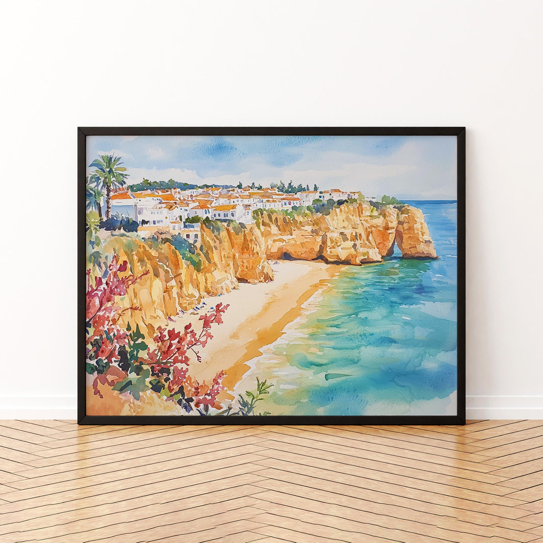Albufeira watercolor poster Wall Art Albufeira Wall Hanging Home Décor Albufeira Gift Art Lovers Portugal Wall Art