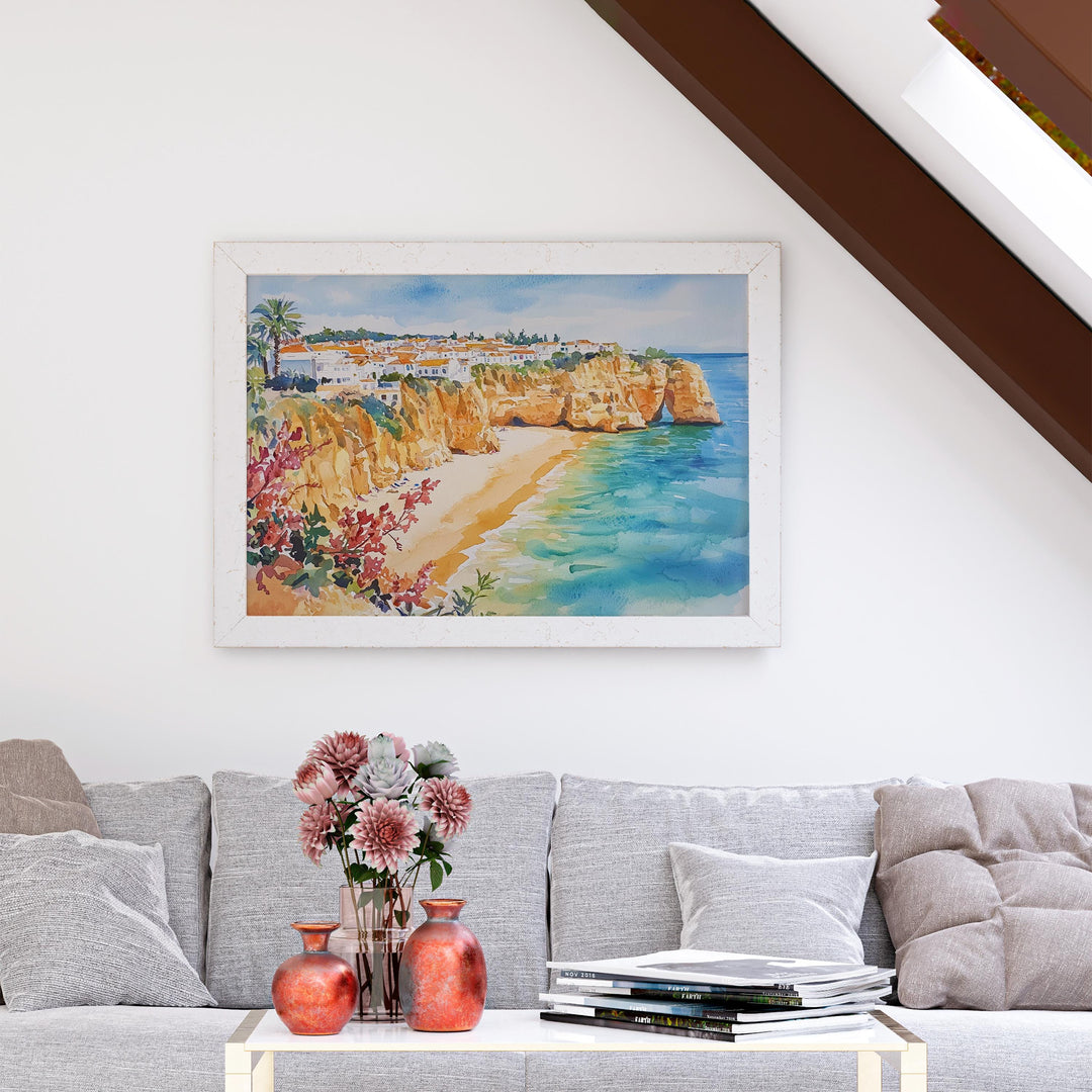 Albufeira watercolor poster Wall Art Albufeira Wall Hanging Home Décor Albufeira Gift Art Lovers Portugal Wall Art