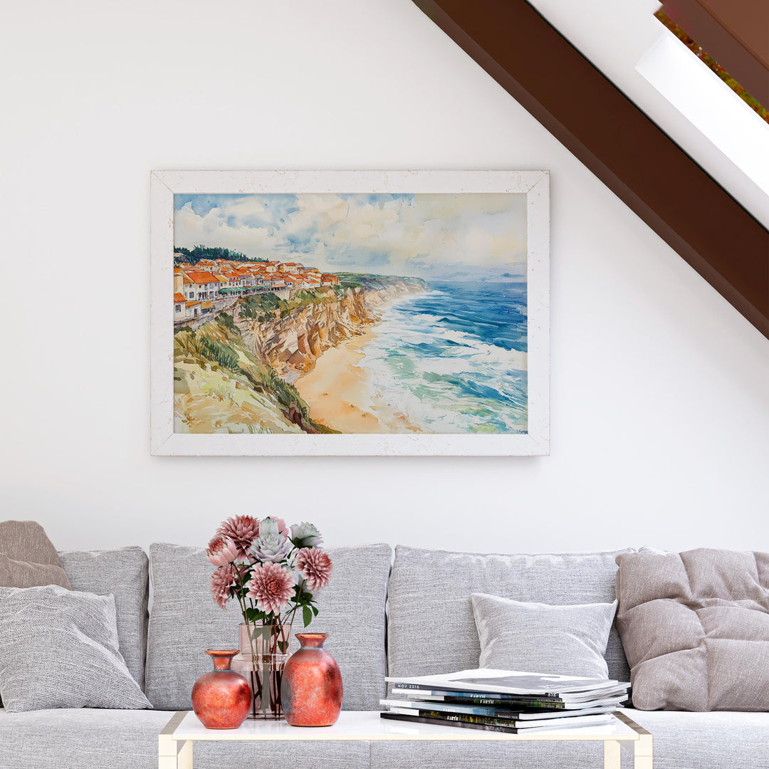 Nazaré watercolor poster Wall Art Nazaré Wall Hanging Home Décor Nazaré Gift Art Lovers Portugal Wall Art