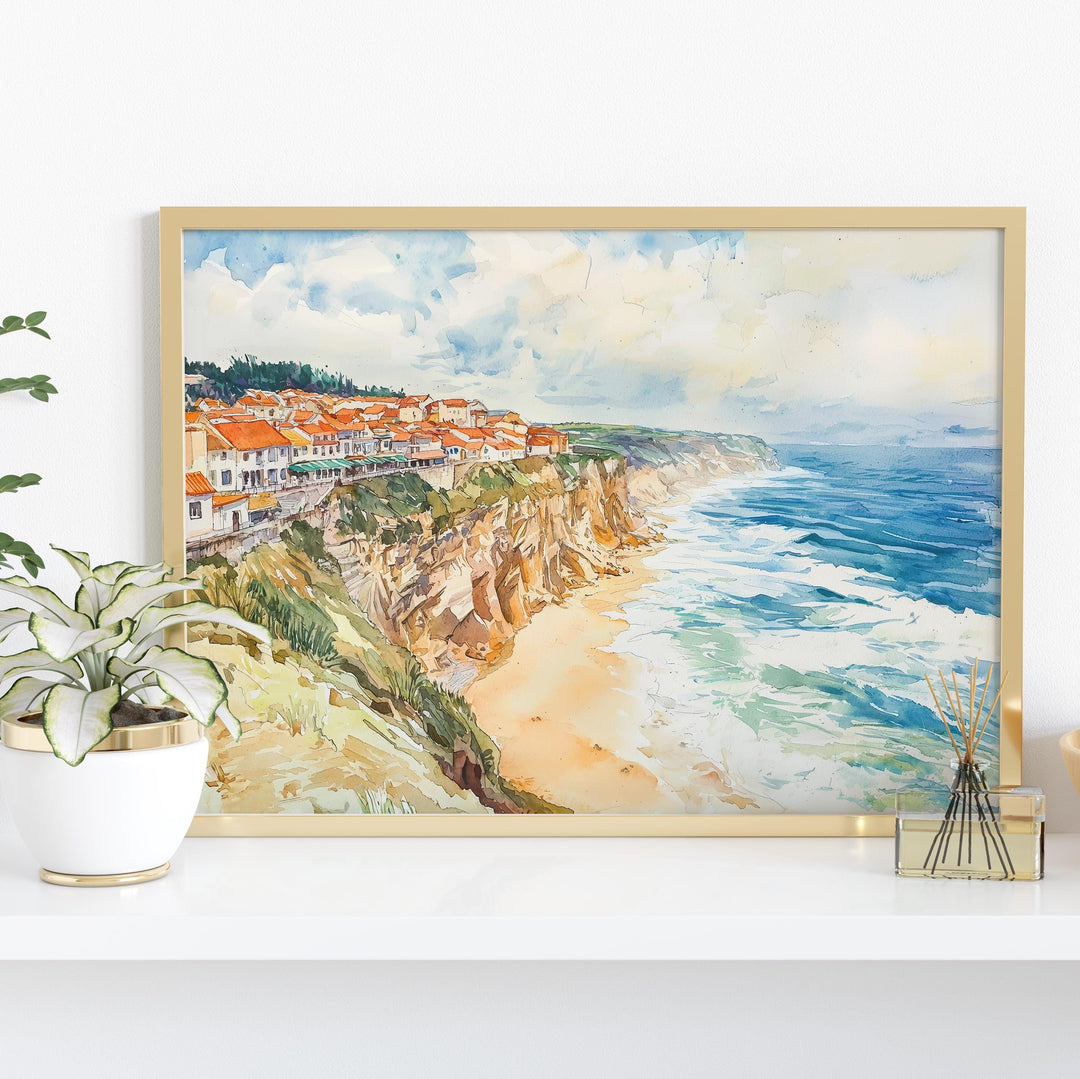Nazaré watercolor poster Wall Art Nazaré Wall Hanging Home Décor Nazaré Gift Art Lovers Portugal Wall Art