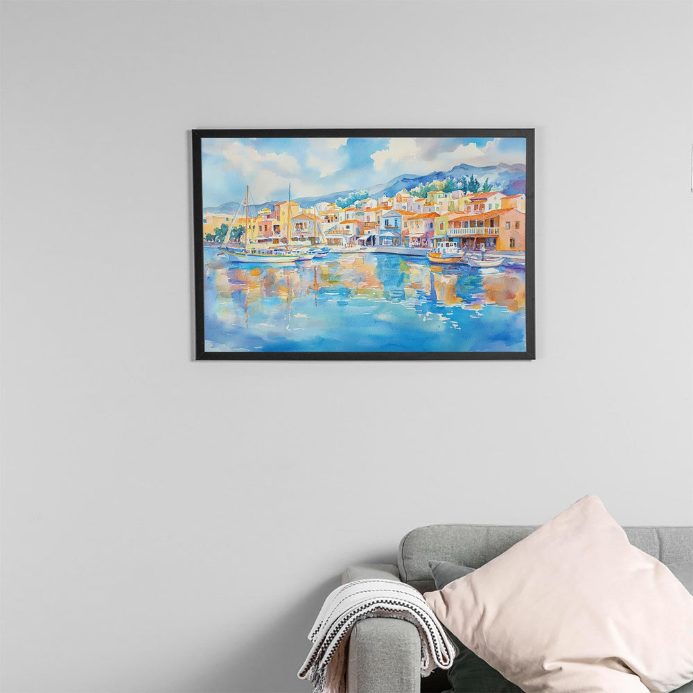 Agios Nikolaos watercolor poster Wall Art Agios Nikolaos Wall Hanging Home Décor Agios Nikolaos Gift Art Lovers Greece Wall Art