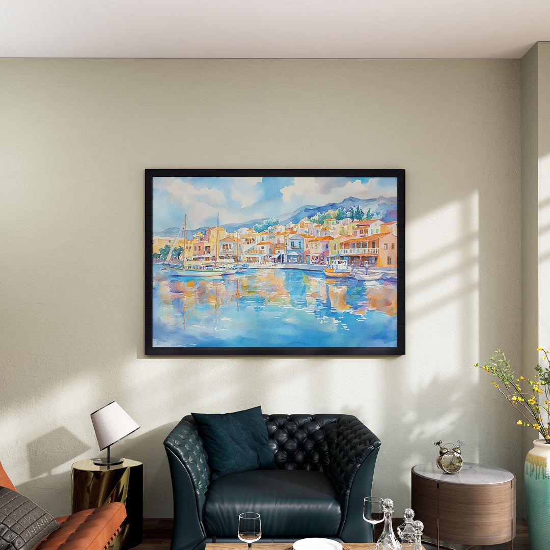 Agios Nikolaos watercolor poster Wall Art Agios Nikolaos Wall Hanging Home Décor Agios Nikolaos Gift Art Lovers Greece Wall Art