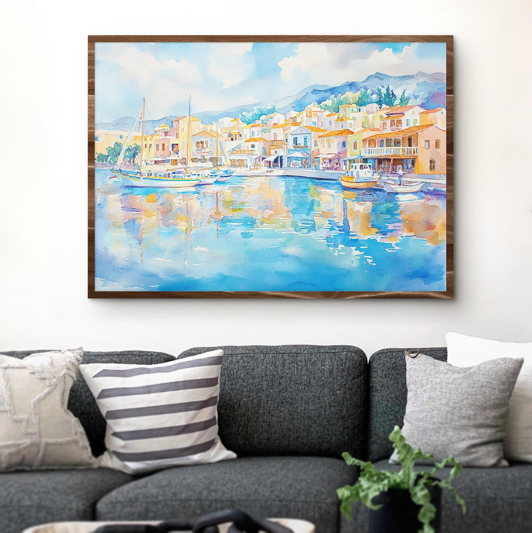 Agios Nikolaos watercolor poster Wall Art Agios Nikolaos Wall Hanging Home Décor Agios Nikolaos Gift Art Lovers Greece Wall Art