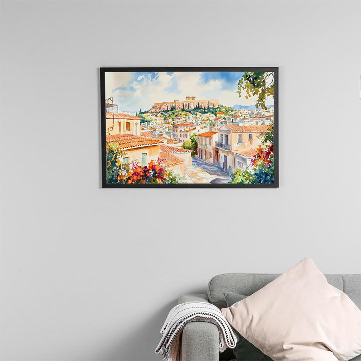Athens watercolor poster Wall Art Athens Wall Hanging Home Décor Athens Gift Art Lovers Greece Wall Art