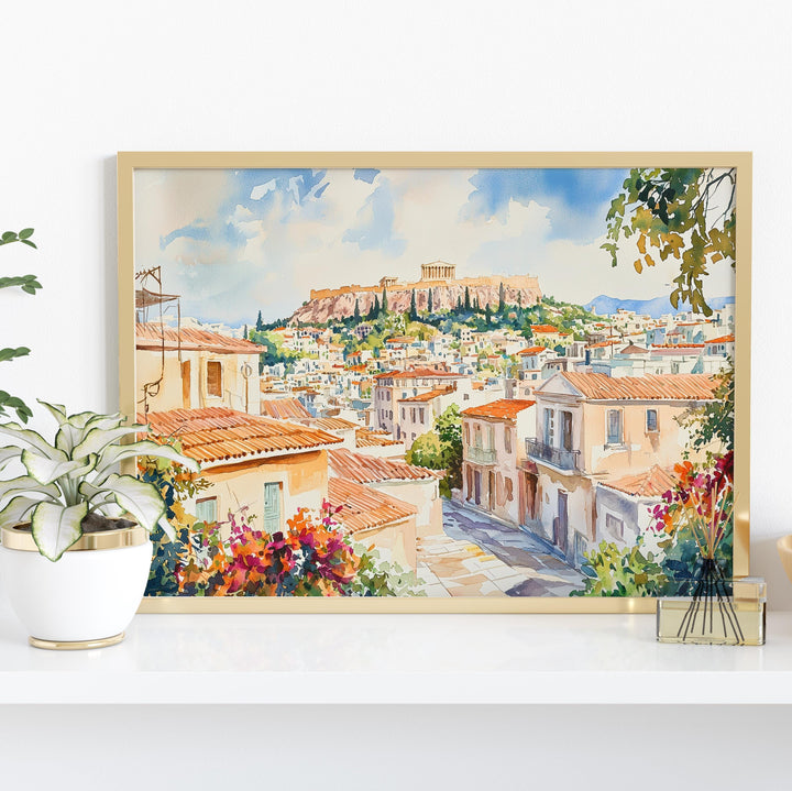 Athens watercolor poster Wall Art Athens Wall Hanging Home Décor Athens Gift Art Lovers Greece Wall Art