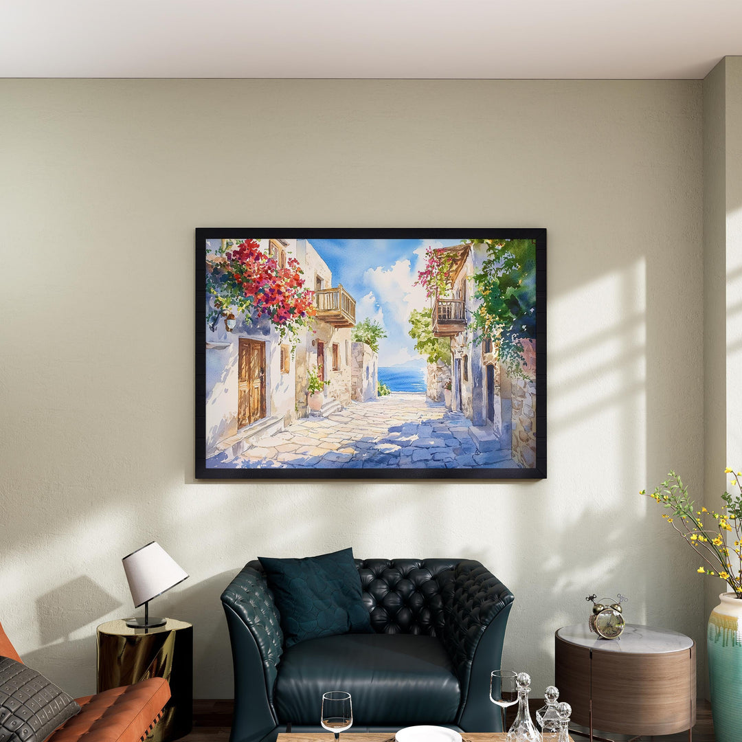 Crete watercolor poster Wall Art Crete Wall Hanging Home Décor Crete Gift Art Lovers Greece Wall Art