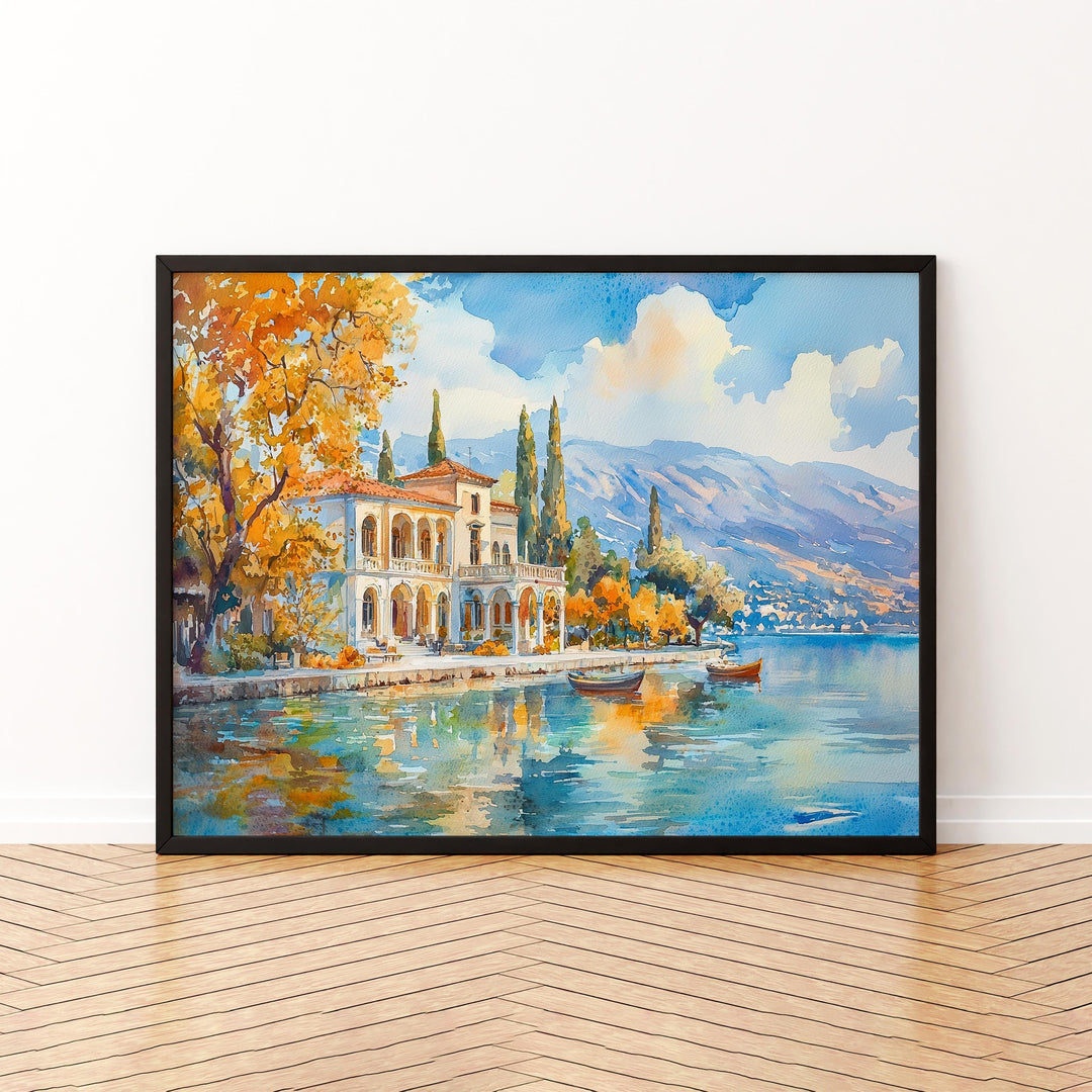 Ioannina watercolor poster Wall Art Ioannina Wall Hanging Home Décor Ioannina Gift Art Lovers Greece Wall Art