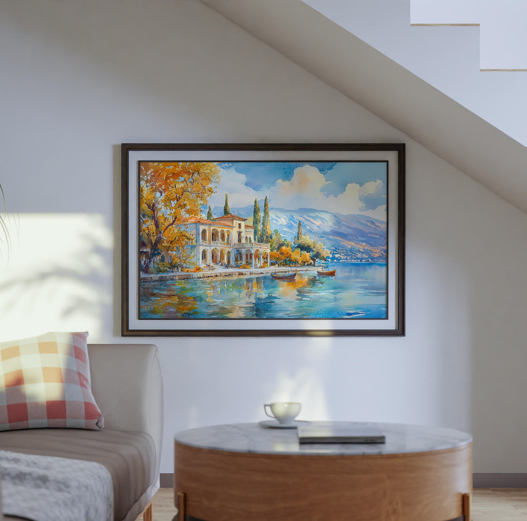 Ioannina watercolor poster Wall Art Ioannina Wall Hanging Home Décor Ioannina Gift Art Lovers Greece Wall Art