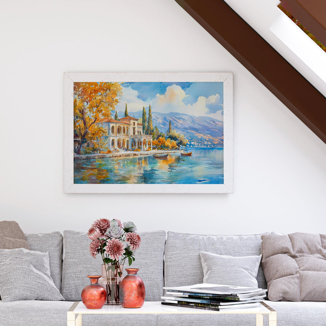 Ioannina watercolor poster Wall Art Ioannina Wall Hanging Home Décor Ioannina Gift Art Lovers Greece Wall Art