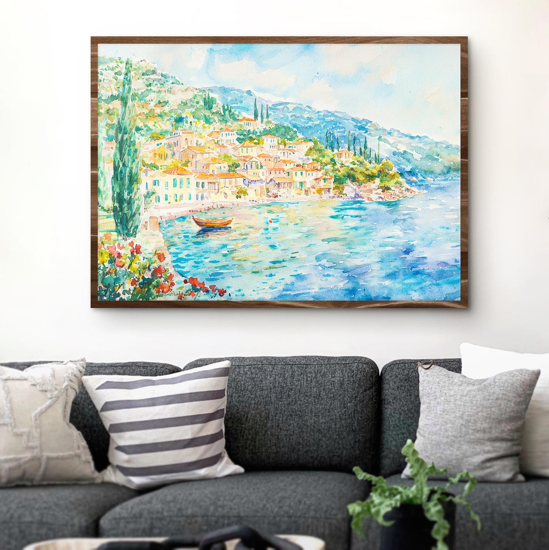 Ithaca watercolor poster Wall Art Ithaca Wall Hanging Home Décor Ithaca Gift Art Lovers Greece Wall Art