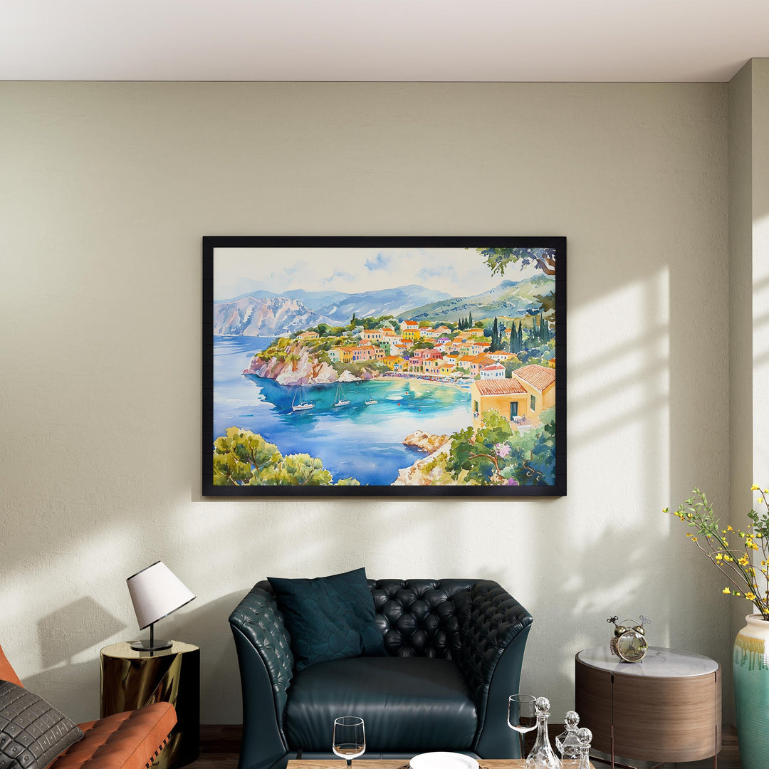 Kefalonia watercolor poster Wall Art Kefalonia Wall Hanging Home Décor Kefalonia Gift Art Lovers Greece Wall Art