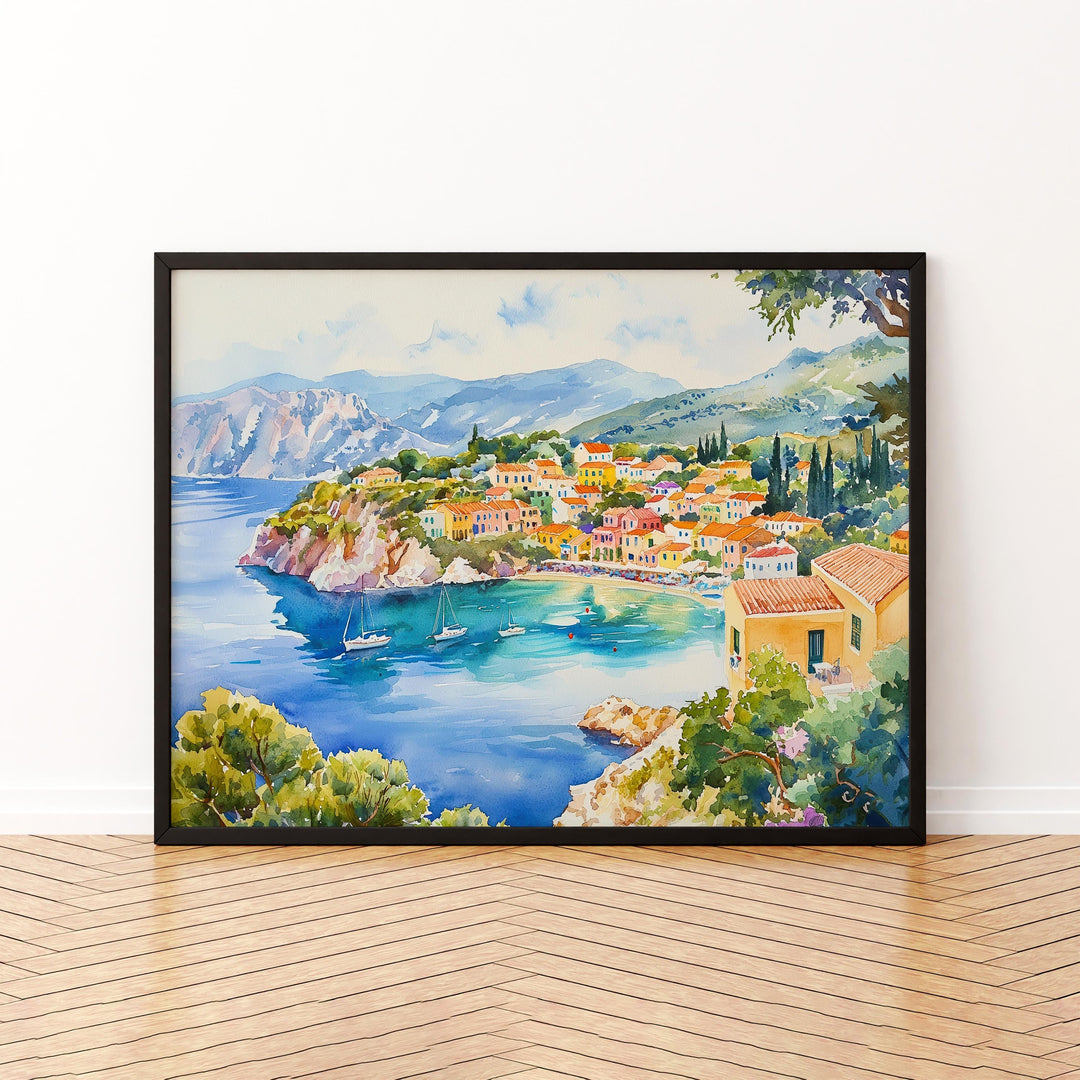 Kefalonia watercolor poster Wall Art Kefalonia Wall Hanging Home Décor Kefalonia Gift Art Lovers Greece Wall Art