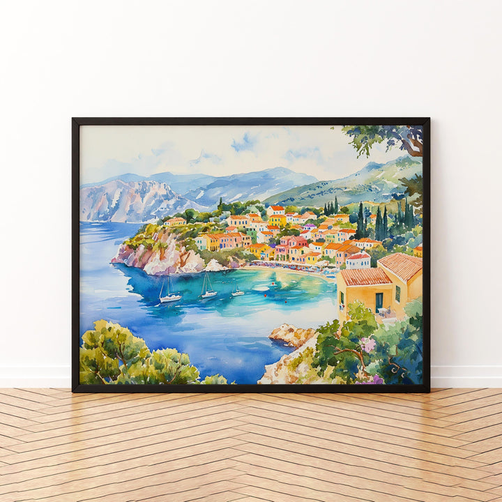 Kefalonia watercolor poster Wall Art Kefalonia Wall Hanging Home Décor Kefalonia Gift Art Lovers Greece Wall Art