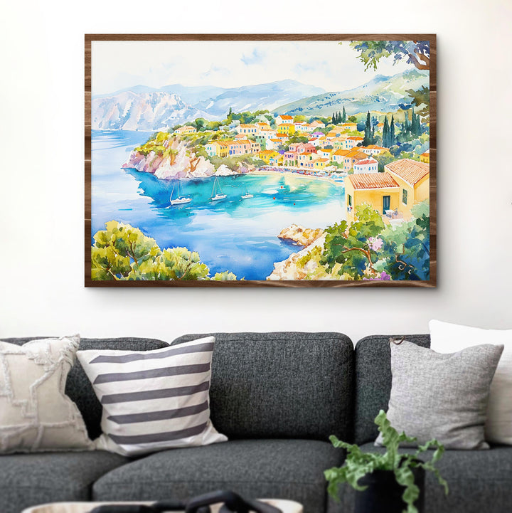 Kefalonia watercolor poster Wall Art Kefalonia Wall Hanging Home Décor Kefalonia Gift Art Lovers Greece Wall Art