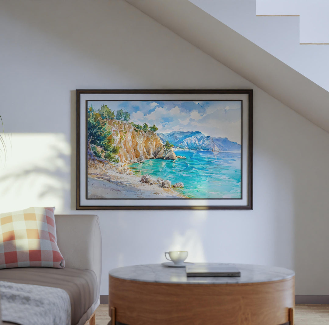 Lefkada watercolor poster Wall Art Lefkada Wall Hanging Home Décor Lefkada Gift Art Lovers Greece Wall Art