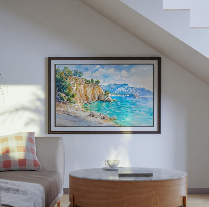 Lefkada watercolor poster Wall Art Lefkada Wall Hanging Home Décor Lefkada Gift Art Lovers Greece Wall Art