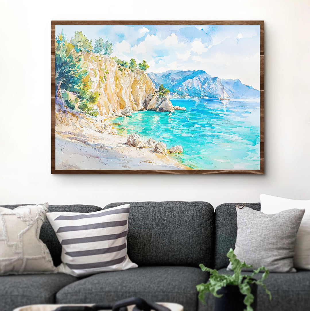 Lefkada watercolor poster Wall Art Lefkada Wall Hanging Home Décor Lefkada Gift Art Lovers Greece Wall Art