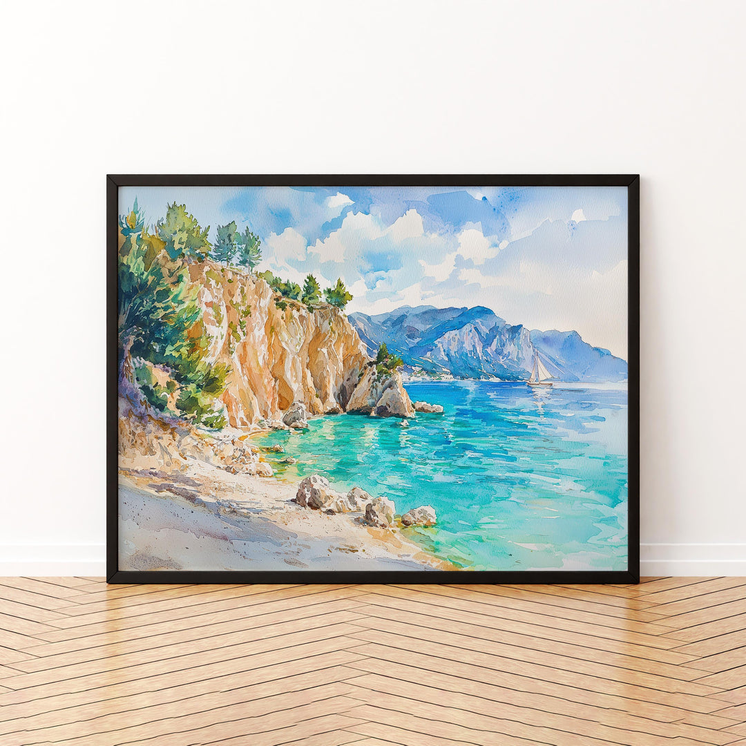 Lefkada watercolor poster Wall Art Lefkada Wall Hanging Home Décor Lefkada Gift Art Lovers Greece Wall Art