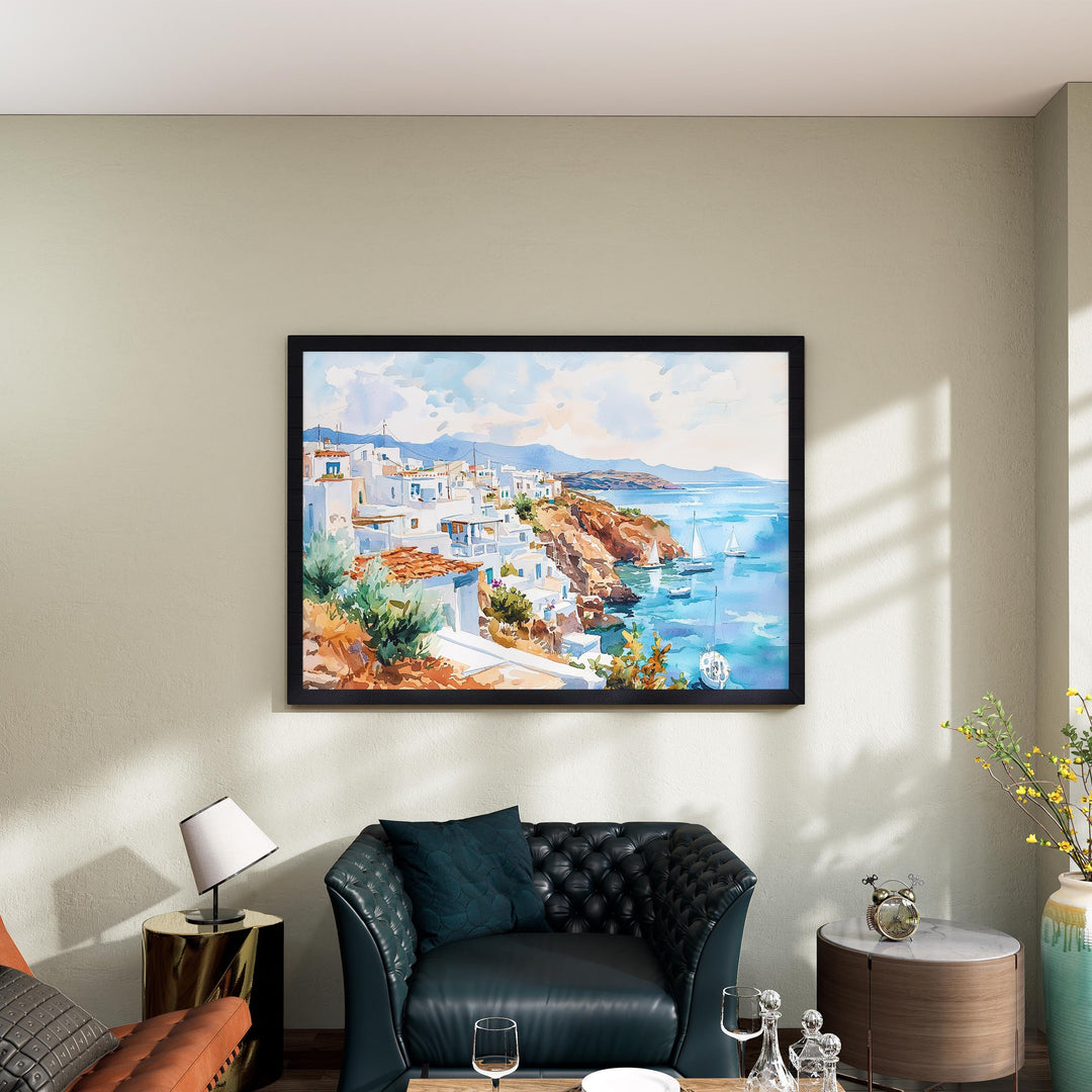 Milos watercolor poster Wall Art Milos Wall Hanging Home Décor Milos Gift Art Lovers Greece Wall Art