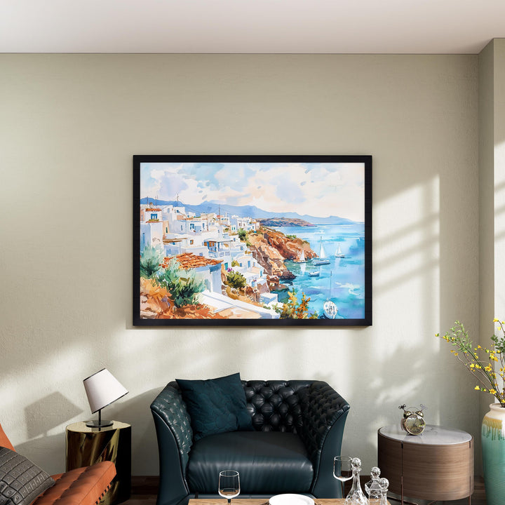 Milos watercolor poster Wall Art Milos Wall Hanging Home Décor Milos Gift Art Lovers Greece Wall Art