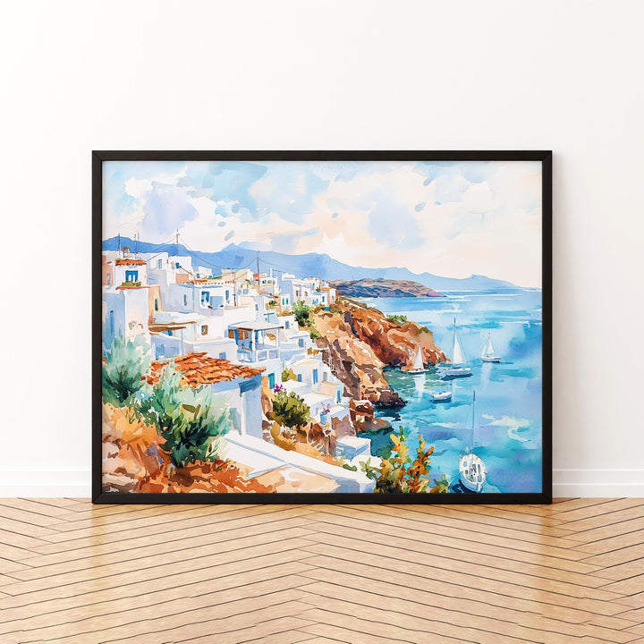 Milos watercolor poster Wall Art Milos Wall Hanging Home Décor Milos Gift Art Lovers Greece Wall Art