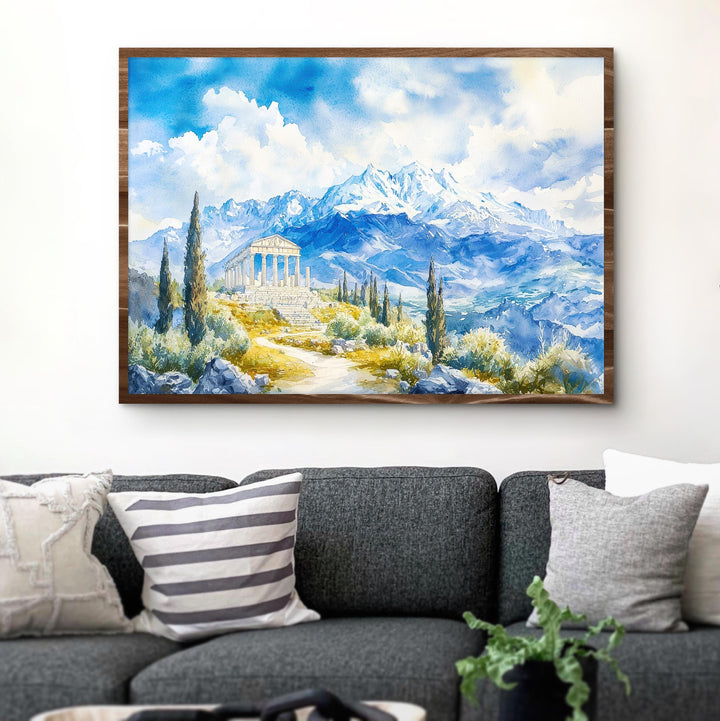 Mount Olympus watercolor poster Wall Art Mount Olympus Wall Hanging Home Décor Mount Olympus Gift Art Lovers Greece Wall Art