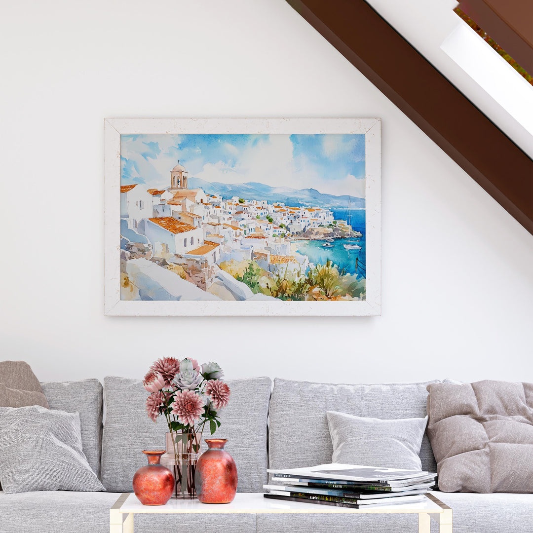 Naxos watercolor poster Wall Art Naxos Wall Hanging Home Décor Naxos Gift Art Lovers Greece Wall Art