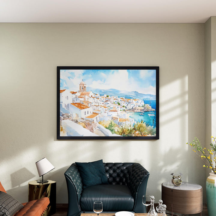Naxos watercolor poster Wall Art Naxos Wall Hanging Home Décor Naxos Gift Art Lovers Greece Wall Art