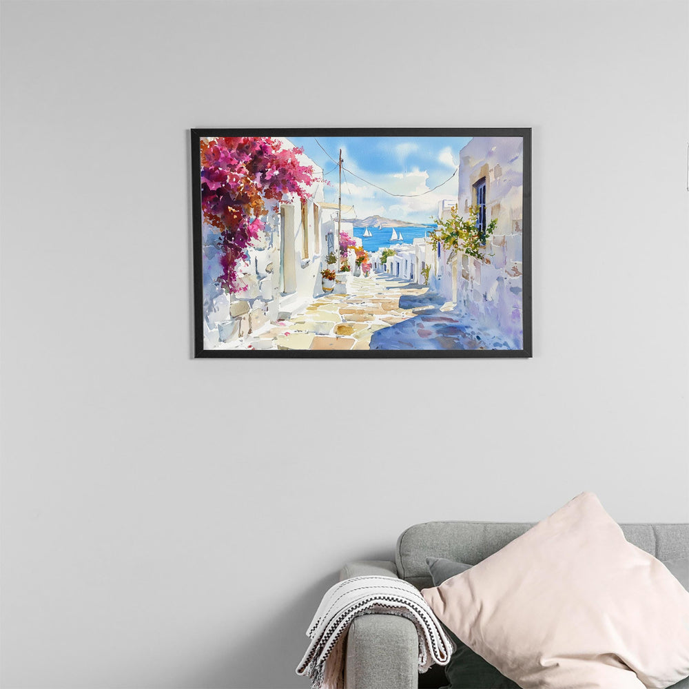 Paros watercolor poster Wall Art Paros Wall Hanging Home Décor Paros Gift Art Lovers Greece Wall Art